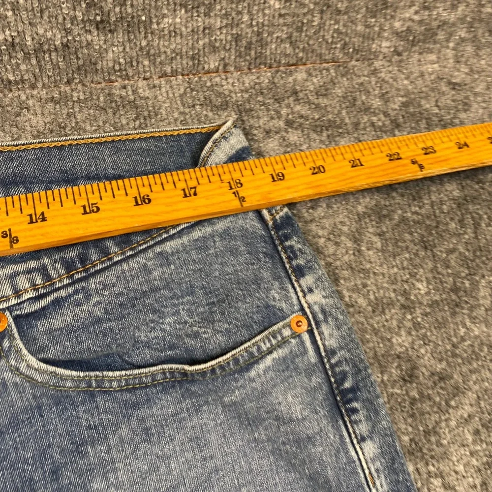 Levis 505 Mens Regular Fit Straight Leg Medium Wash Blue Denim Jeans 36x32